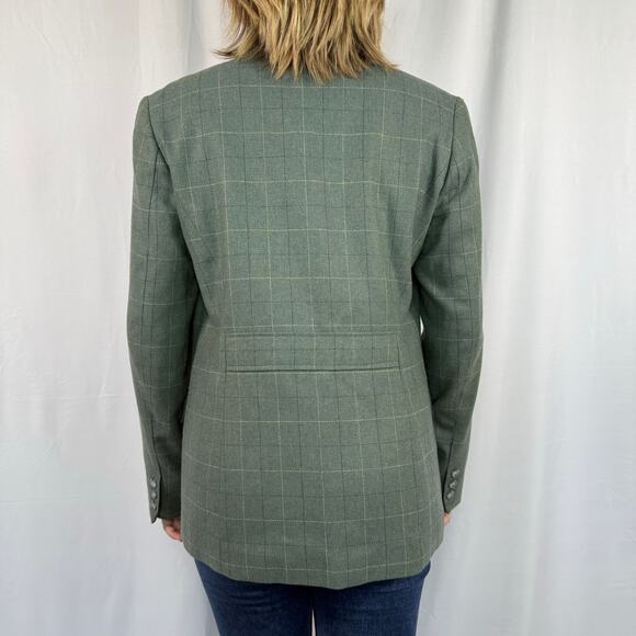 Vintage Liz Claiborne Lizsport Green Plaid Blazer Size Small - Picture 3 of 10